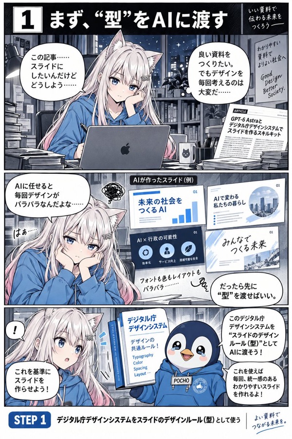 Article to Four-Panel Manga in Afternoon Style — image generated with a GPT Image 2.5 prompt