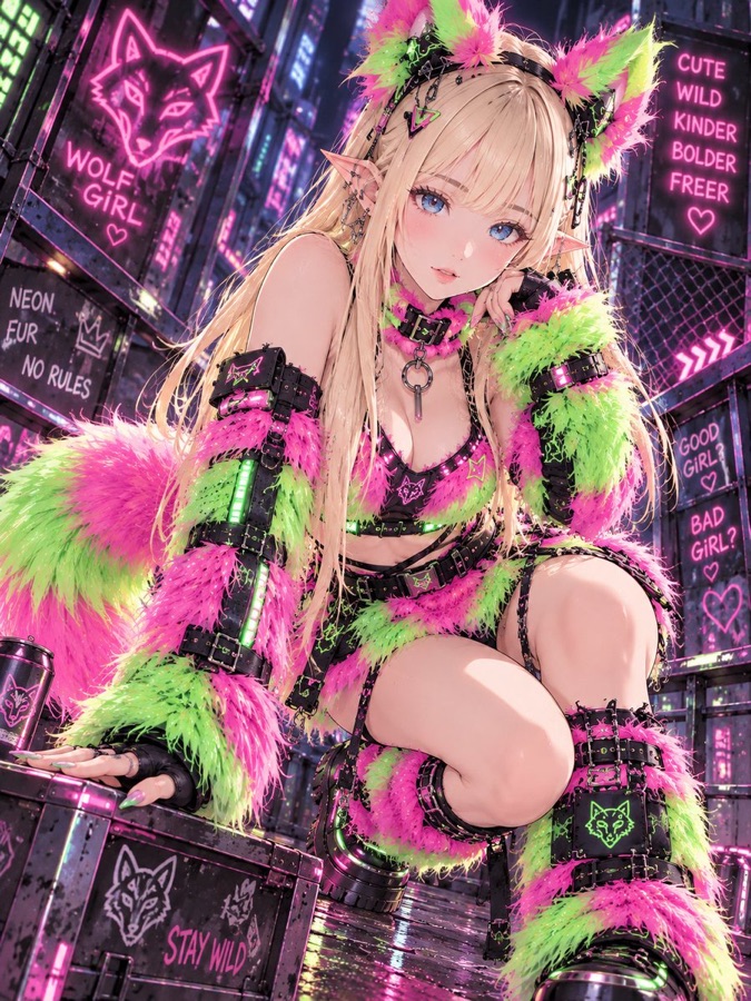 Cyberpunk Fur Outfit Specification — image generated with a GPT Image 2.5 prompt