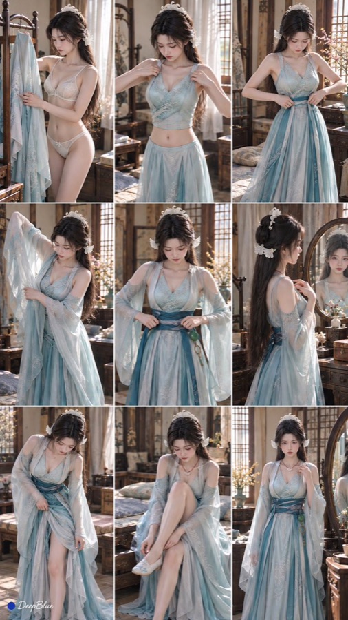 Ancient Chinese Fashion Photography Grid — image generated with a GPT Image 2.5 prompt