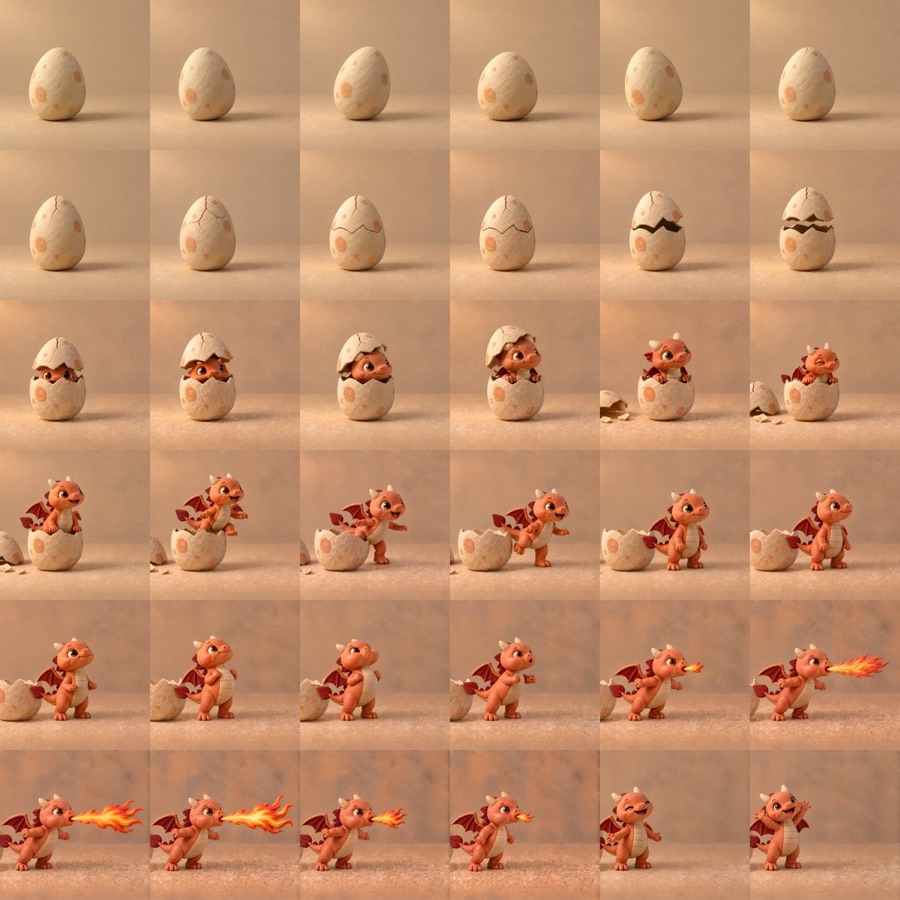 Stop Motion Claymation Charmander Hatching — image generated with a GPT Image 2.5 prompt