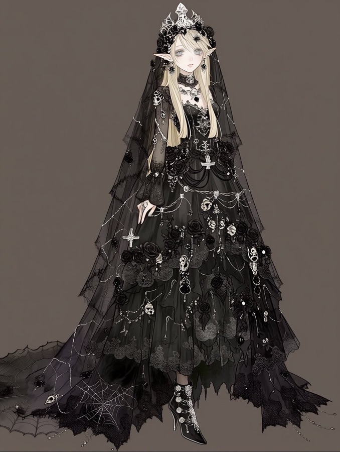 Black Haunted Bride Gothic Wedding Gown — image generated with a GPT Image 2.5 prompt