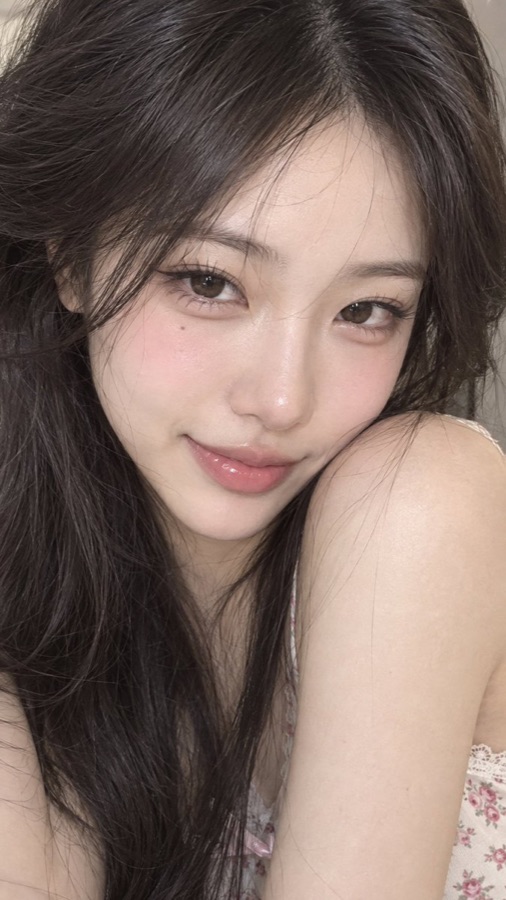 Close-Up Beauty Portrait of Young East Asian Woman — image generated with a GPT Image 2.5 prompt